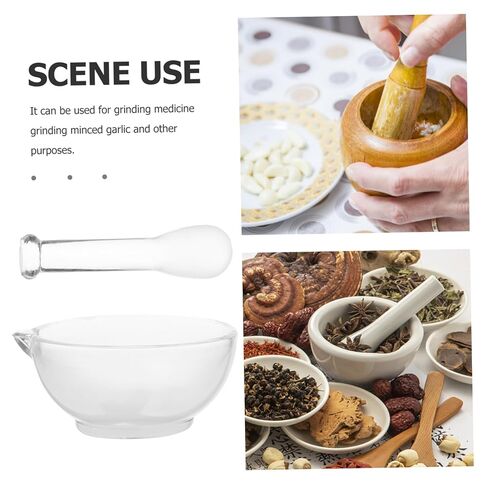 Heavy Duty Glass Mortar and Pestle with Non-Slip Base Laboratory and Kitchen Bowl for Grinding Spices and Chemicals in Saudi Arabia