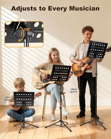 حامل موسيقى النحل الجديد، حامل أوراق موسيقية قابل للطي مع لوحة ثلاثية الطي وحقيبة حمل، حامل كتب معدني قابل للتعديل للارتفاع للجلوس/الوقوف، أداء احترافي والسفر in Kuwait