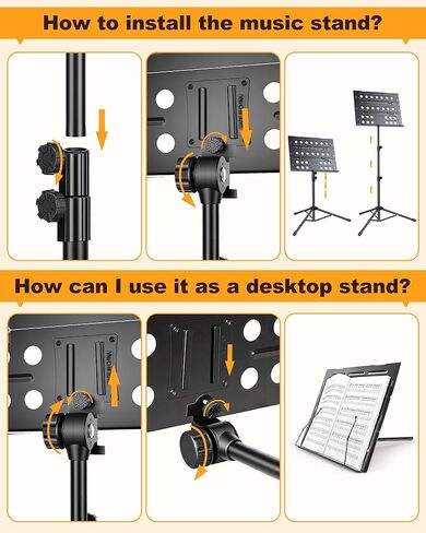 حامل موسيقى النحل الجديد، حامل أوراق موسيقية قابل للطي مع لوحة ثلاثية الطي وحقيبة حمل، حامل كتب معدني قابل للتعديل للارتفاع للجلوس/الوقوف، أداء احترافي والسفر in Kuwait