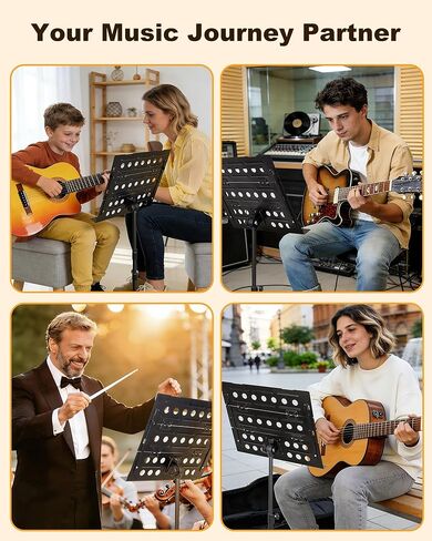 حامل موسيقى النحل الجديد، حامل أوراق موسيقية قابل للطي مع لوحة ثلاثية الطي وحقيبة حمل، حامل كتب معدني قابل للتعديل للارتفاع للجلوس/الوقوف، أداء احترافي والسفر in Kuwait