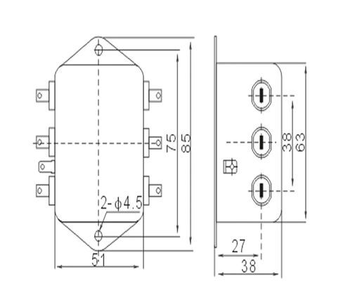 Three-Phase Filter DL-10EB 10A Power Filter in Kuwait