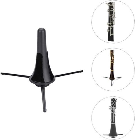 BESTYASH Portable Foldable Clarinet and Oboe Stand, Black Three-leg Triangle Bracket Holder for Woodwind Instruments, Lightweight Musical Instrument Rest for Practice and Performance in Saudi Arabia