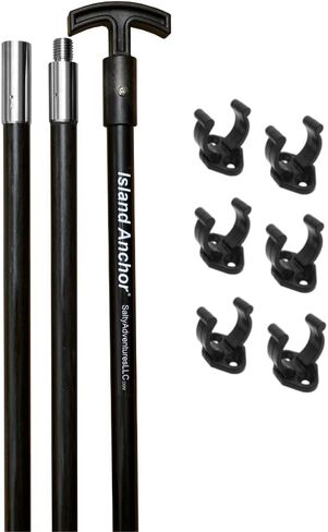 Island Anchor - 1" x 12' - 3 Piece - Shallow Water Anchor Pole : Built for Larger Boats : Securely Anchor on the Beach, Sandbar or in Shallow Water in Saudi Arabia