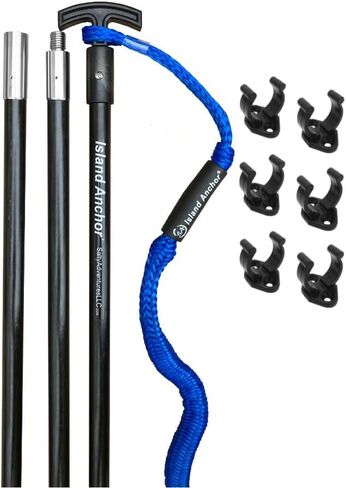 Island Anchor - 1" x 12' - 3 Piece - Shallow Water Anchor Pole : Built for Larger Boats : Securely Anchor on the Beach, Sandbar or in Shallow Water in Saudi Arabia