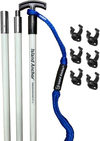 Island Anchor - 1" x 12' - 3 Piece - Shallow Water Anchor Pole : Built for Larger Boats : Securely Anchor on the Beach, Sandbar or in Shallow Water in Saudi Arabia
