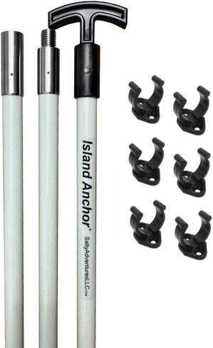 Island Anchor - 1" x 12' - 3 Piece - Shallow Water Anchor Pole : Built for Larger Boats : Securely Anchor on the Beach, Sandbar or in Shallow Water in Saudi Arabia