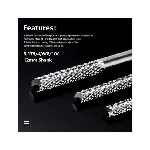 D10x55x100L مطحنة نهاية الذرة PCB قاطعة المطحنة كربيد نهاية مطحنة التصنيع باستخدام الحاسب الآلي قطع أدوات الطحن راوتر بت عرقوب BHBHCPZGR in Kuwait