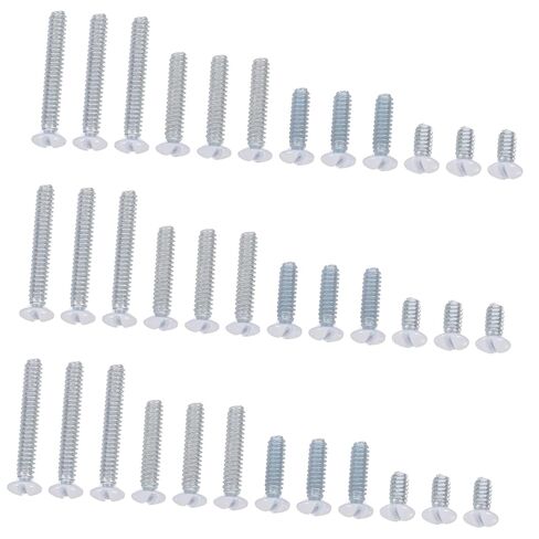 100pcs Outlet Cover Screws Flat Head Thread Fasteners for Switch Plates Electrical Panels Lighting Fixtures Clean Aesthetic Versatile Use in Saudi Arabia