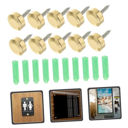 10Pcs Mirror Screws with Caps Durable Fasteners for Advertising Signs Panels High Strength Decorative Hardware for Frameless Mirrors and Furniture in Saudi Arabia