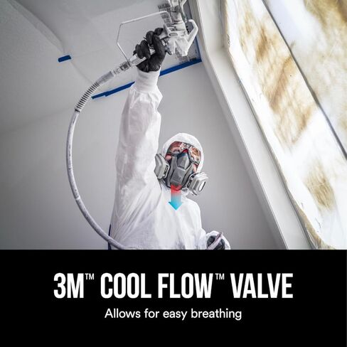 جهاز تنفس 3M P95/OV Paint Project Quick Latch قابل لإعادة الاستخدام 6502QL، حجم متوسط، خرطوشة بخار عضوية معتمدة من NIOSH ومرشحات مصنفة P95، مع صمام تدفق بارد 3M ونظام مزلاج سريع (6502QLPA1-A-PS) in Kuwait