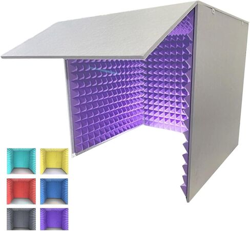 Portable Vocal Recording Booth, Sound Isolation Booth Room, Microphone Isolation Booth Box, Isolation Shield For Home Studio, Music Recording, Podcasting, Acoustical Treatment,Blue-80*80*80cm in Saudi Arabia