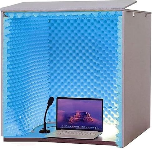 حاوية صوت محمولة للتسجيل الصوتي لسطح المكتب، حاوية صوت للميكروفون للغناء في الاستوديو، أزرق - 80 * 80 سم in Kuwait