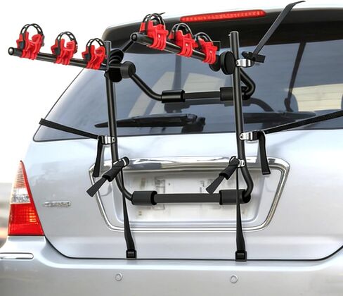 رف الدراجة للسيارة 3-دراجة حامل حامل دراجة قابل للطي لسيارات الدفع الرباعي قوي وغير قابل للسقوط دراجة رفوف السيارة مقاومة للخدش حامل وصلة الدراجة لا تحجب لوحات الترخيص حامل الدراجة حامل وصلة التركيب in Kuwait