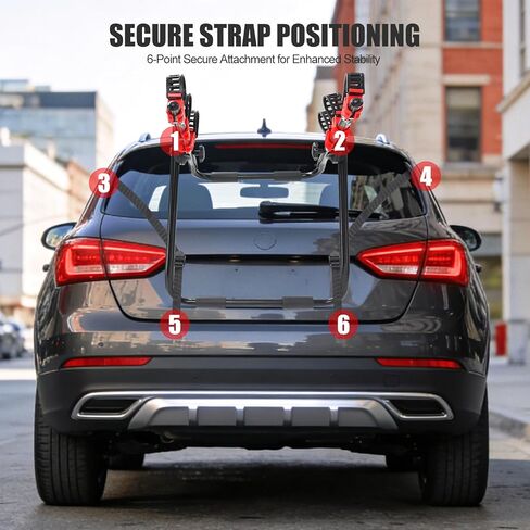 رف الدراجة للسيارة 3-دراجة حامل حامل دراجة قابل للطي لسيارات الدفع الرباعي قوي وغير قابل للسقوط دراجة رفوف السيارة مقاومة للخدش حامل وصلة الدراجة لا تحجب لوحات الترخيص حامل الدراجة حامل وصلة التركيب in Kuwait