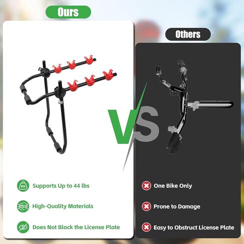 رف الدراجة للسيارة 3-دراجة حامل حامل دراجة قابل للطي لسيارات الدفع الرباعي قوي وغير قابل للسقوط دراجة رفوف السيارة مقاومة للخدش حامل وصلة الدراجة لا تحجب لوحات الترخيص حامل الدراجة حامل وصلة التركيب in Kuwait