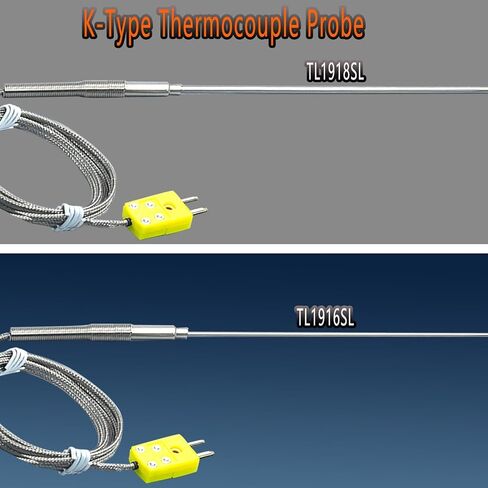 مجموعة مسبار حراري من النوع K مكونة من قطعتين طول المسبار: 12 بوصة القطر: كبير 0.13 بوصة/صغير 0.06 بوصة نطاق درجة الحرارة: -40 درجة فهرنهايت إلى 1100 درجة فهرنهايت طول الكابل: 40 بوصة الموديل: TL1918SL TL1916SL in Kuwait