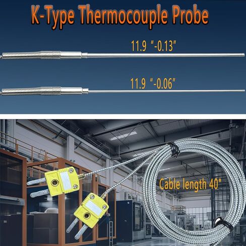 مجموعة مسبار حراري من النوع K مكونة من قطعتين طول المسبار: 12 بوصة القطر: كبير 0.13 بوصة/صغير 0.06 بوصة نطاق درجة الحرارة: -40 درجة فهرنهايت إلى 1100 درجة فهرنهايت طول الكابل: 40 بوصة الموديل: TL1918SL TL1916SL in Kuwait