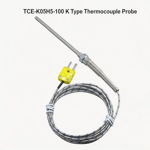 مسبار حراري من النوع K، خيط M8، نطاق درجة الحرارة -50 درجة فهرنهايت إلى 1472 درجة فهرنهايت، مناسب للأفران والأفران والطابعات ثلاثية الأبعاد ومعدات التدفئة. in Kuwait
