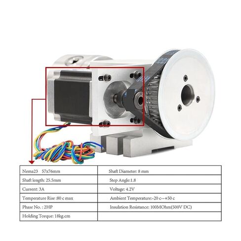 محرك تروس دودة تيار مستمر 4 فك 80 مللي متر 4th + تيلستوك تقسيم رأس الدوران باستخدام الحاسب الآلي/مجموعة لجهاز التوجيه باستخدام الحاسب الآلي الصغير/نقش الخشب العامل in Kuwait