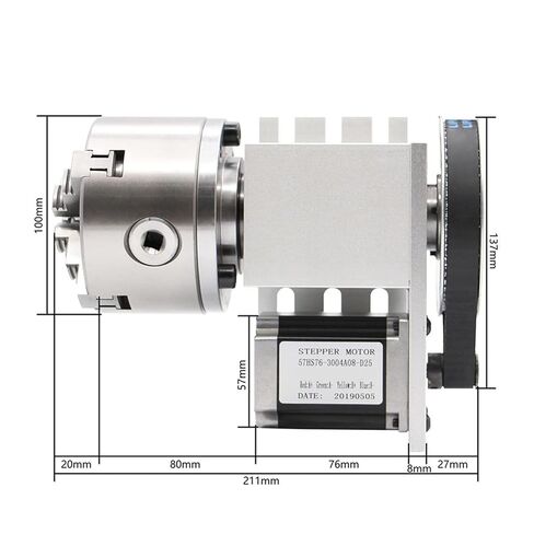 محرك تروس دودة تيار مستمر 4 فك 100 مللي متر 4th + تايلستوك تقسيم رأس الدوران باستخدام الحاسب الآلي/مجموعة لجهاز التوجيه باستخدام الحاسب الآلي الصغير/نقش أعمال الخشب in Kuwait