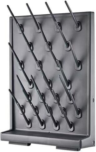 27 Pegs Black Glass Bottle Drying Rack 2PCS - Wall-Mount/Free-Standing Detachable Pegs for Lab Supply Cleaning Equipment or Science Use in Kuwait