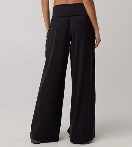 Colorful world Women's Fold Over Wide Leg Mid-Waist Pants Palazzo Lounge Flare Yoga Pant Loose Gym Sweatpants with Pockets in Saudi Arabia