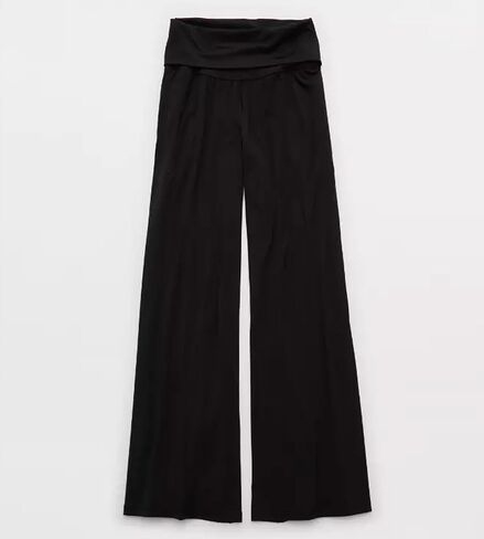 Colorful world Women's Fold Over Wide Leg Mid-Waist Pants Palazzo Lounge Flare Yoga Pant Loose Gym Sweatpants with Pockets in Saudi Arabia