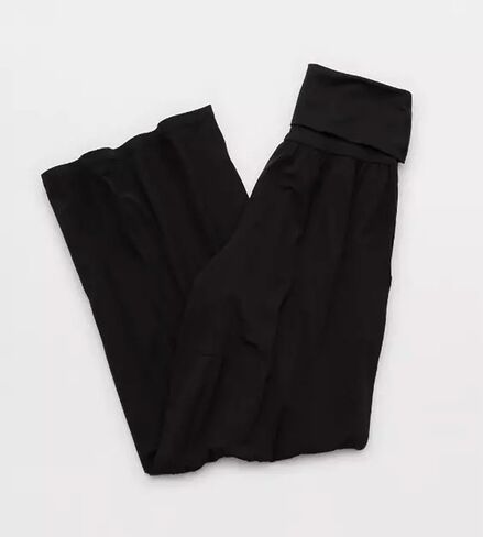 Colorful world Women's Fold Over Wide Leg Mid-Waist Pants Palazzo Lounge Flare Yoga Pant Loose Gym Sweatpants with Pockets in Saudi Arabia