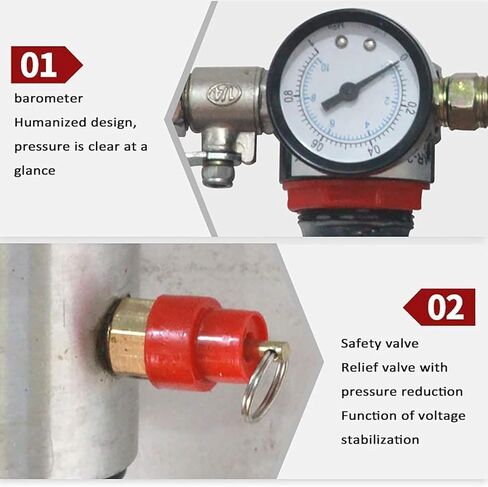 Air Operated Oil Transfer Pump, Pneumatic Diluent Pump, Stainless Steel Pneumatic, with Air Pressure Gauge and Safety Valve, for Transport Diesel, Engine, Hydraulic. in Saudi Arabia