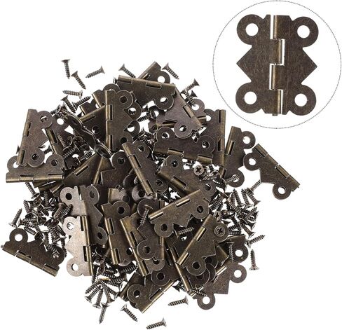 Gatuida 48pcs Antique Butterfly Hinges for Jewelry Box Engraved Hinges Screws for Craft Projects Easy to Install for Vintage Furniture and Cabinets in Saudi Arabia