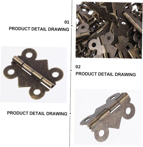 Gatuida 48pcs Antique Butterfly Hinges for Jewelry Box Engraved Hinges Screws for Craft Projects Easy to Install for Vintage Furniture and Cabinets in Saudi Arabia
