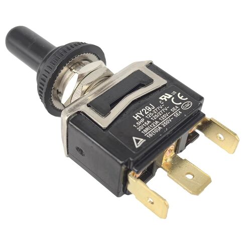 2-Pack HY29J Toggle Switch - SPDT (ON)-Off-(ON) 20A/15A 125/277V 3-Pin Self-Return with Silicone Cover - Compatible with Industrial Panels & Marine Equipment in Saudi Arabia