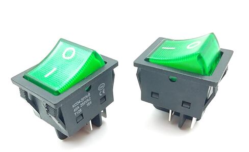 30A 250V KCD4 الروك التبديل DPST 4-pin الأخضر مضيئة 120V الروك تبديل التبديل على قبالة الثقيلة T125-2Pack (الأخضر) in Kuwait