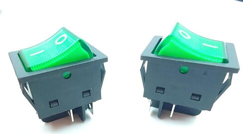 30A 250V KCD4 الروك التبديل DPST 4-pin الأخضر مضيئة 120V الروك تبديل التبديل على قبالة الثقيلة T125-2Pack (الأخضر) in Kuwait