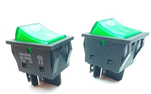30A 250V KCD4 الروك التبديل DPST 4-pin الأخضر مضيئة 120V الروك تبديل التبديل على قبالة الثقيلة T125-2Pack (الأخضر) in Kuwait