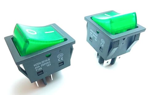 30A 250V KCD4 الروك التبديل DPST 4-pin الأخضر مضيئة 120V الروك تبديل التبديل على قبالة الثقيلة T125-2Pack (الأخضر) in Kuwait