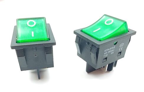 30A 250V KCD4 الروك التبديل DPST 4-pin الأخضر مضيئة 120V الروك تبديل التبديل على قبالة الثقيلة T125-2Pack (الأخضر) in Kuwait
