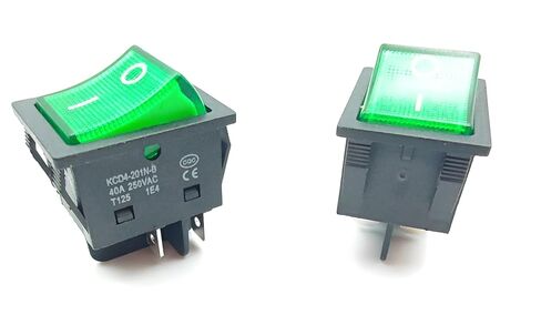 30A 250V KCD4 الروك التبديل DPST 4-pin الأخضر مضيئة 120V الروك تبديل التبديل على قبالة الثقيلة T125-2Pack (الأخضر) in Kuwait