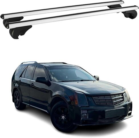 OMAC Roof Rack Cross Bars for Cadillac SRX 2004-2016 Lockable 165Lbs Metal Black 2Pcs fits Cargo Carriers Kayak Canoe Bike Snowboard in Saudi Arabia