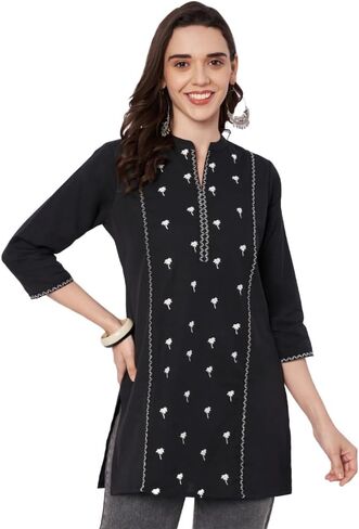 كورتا كورتي قصيرة مطرزة من القطن الخالص للسيدات in Kuwait