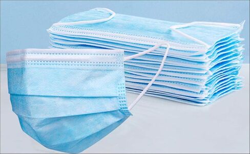 50 pieces Disposable Procedural Face Masks, Mouth and Nose Safety Protection, 3-Layer Filter Barrier/Manufactured for and Sold Exclusively by DecoPro in Saudi Arabia