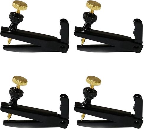 4 قطع من موالفات الكمان الدقيقة، موالفات الكمان من فرايكومفت، أجزاء معدنية لضبط الكمان من أجل 4/4-3/4 كمان، مطلي بالنيكل ومضاد للصدأ (أسود + ذهبي) in Kuwait