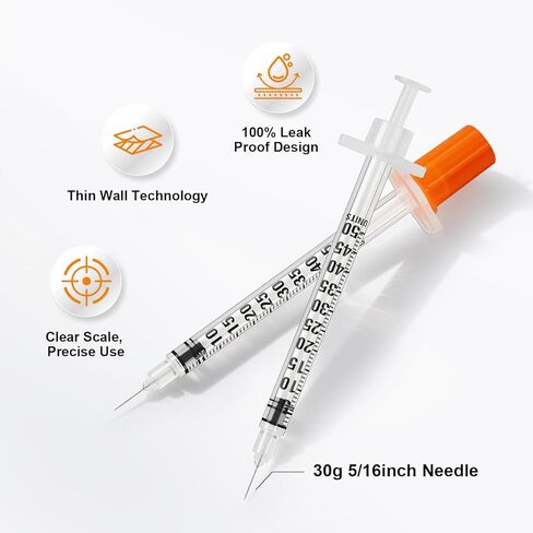 100 عبوة 0.5 مل/سم مكعب 30 جرام 5/16 بوصة 8 مم، محاقن مختبر علمي، عبوة فردية in Kuwait