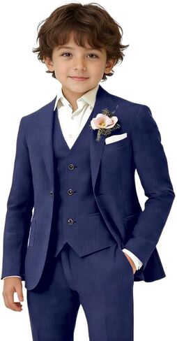 Kids Suits for Boys Casual Lightweight Beach Wedding Outfit Boys 3 Piece Jacket Vest Pants Suit in Kuwait