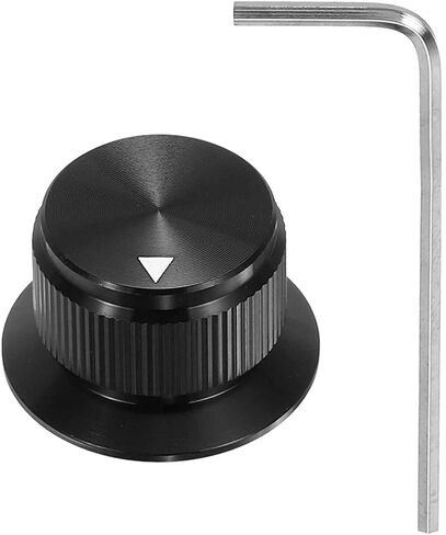 MECCANIXITY 2Pcs Aluminium Potentiometer Knobs 1/4" Top Hat Bell Control Replacement Knob with Screw for Guitar Bass AMPS Gold in Saudi Arabia