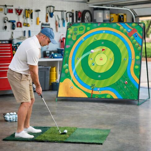 70x70 Inch Golf Chipping Net Battle Golf Extra Large Backyard Practice Net with 40 Training Balls, 3-Turf Hitting Mat, 2 Practice Clubs – Indoor Outdoor Use, Gift for Golf Lovers in Saudi Arabia