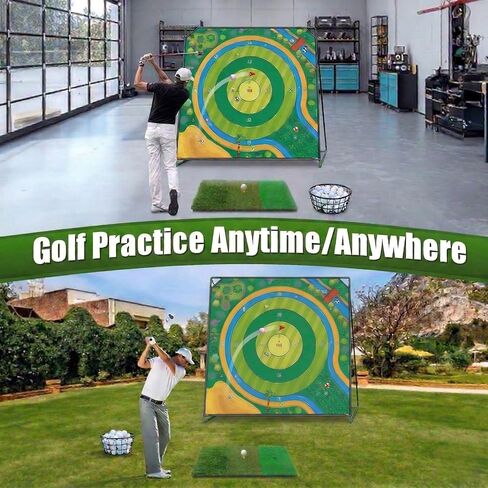 70x70 Inch Golf Chipping Net Battle Golf Extra Large Backyard Practice Net with 40 Training Balls, 3-Turf Hitting Mat, 2 Practice Clubs – Indoor Outdoor Use, Gift for Golf Lovers in Saudi Arabia