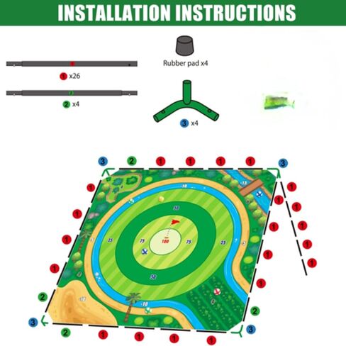 70x70 Inch Golf Chipping Net Battle Golf Extra Large Backyard Practice Net with 40 Training Balls, 3-Turf Hitting Mat, 2 Practice Clubs – Indoor Outdoor Use, Gift for Golf Lovers in Saudi Arabia