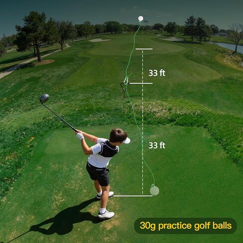 مدرب أرجوحة حبل الجولف للفناء الخلفي، مساعد تدريب على أرجوحة الجولف مع كرة على خيط ووتد أرضي حلزوني، تحسين الإيقاع والقوة والإيقاع، معدات تدريب الجولف المحمولة للرجال والنساء in Kuwait