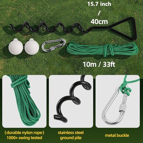 مدرب أرجوحة حبل الجولف للفناء الخلفي، مساعد تدريب على أرجوحة الجولف مع كرة على خيط ووتد أرضي حلزوني، تحسين الإيقاع والقوة والإيقاع، معدات تدريب الجولف المحمولة للرجال والنساء in Kuwait